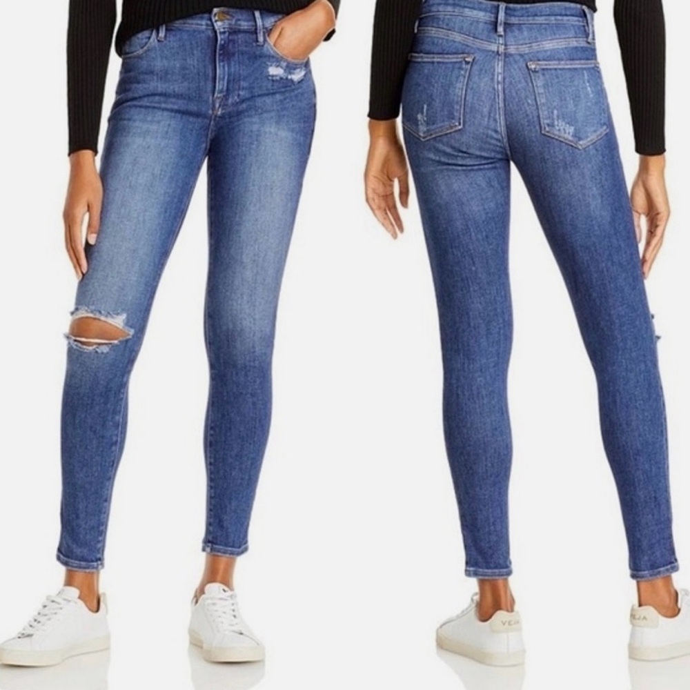 Frame Denim Le High Skinny Distressed Stretch Jeans Size 29